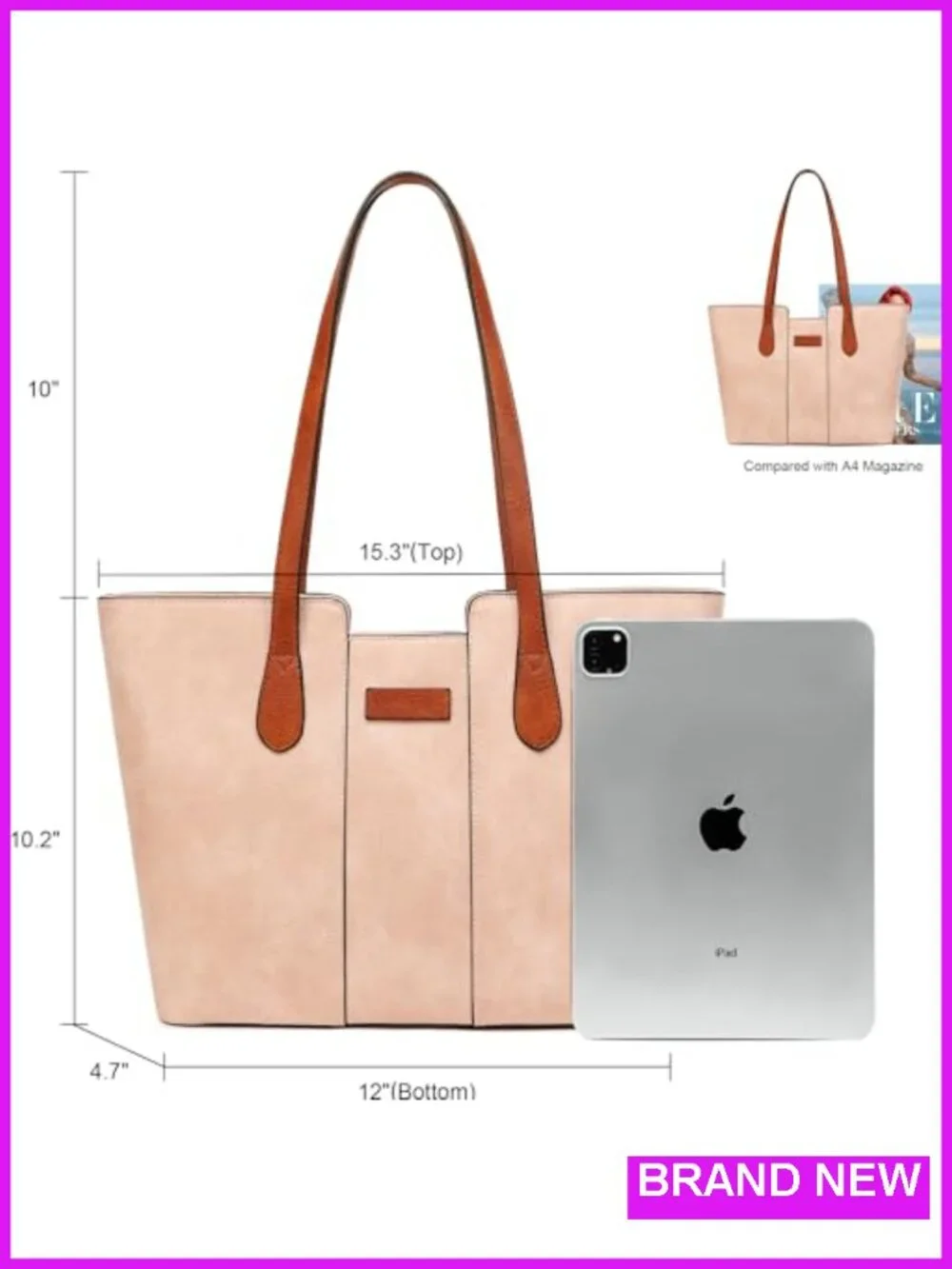 Faux Leather Top Handle Satchel Hobo Tote Bag